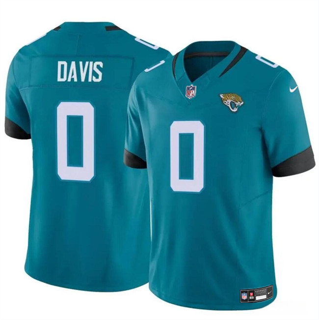 Men's Teal Jacksonville Jaguars #0 Gabe Davis 2023 F.U.S.E Vapor Untouchable Limited Stitched Jersey